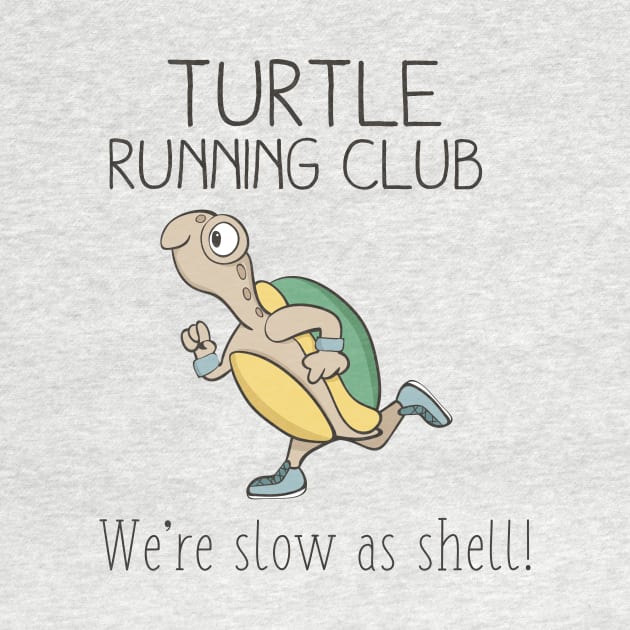 Turtle Running Club, Funny Turtle Running by Dreamy Panda Designs